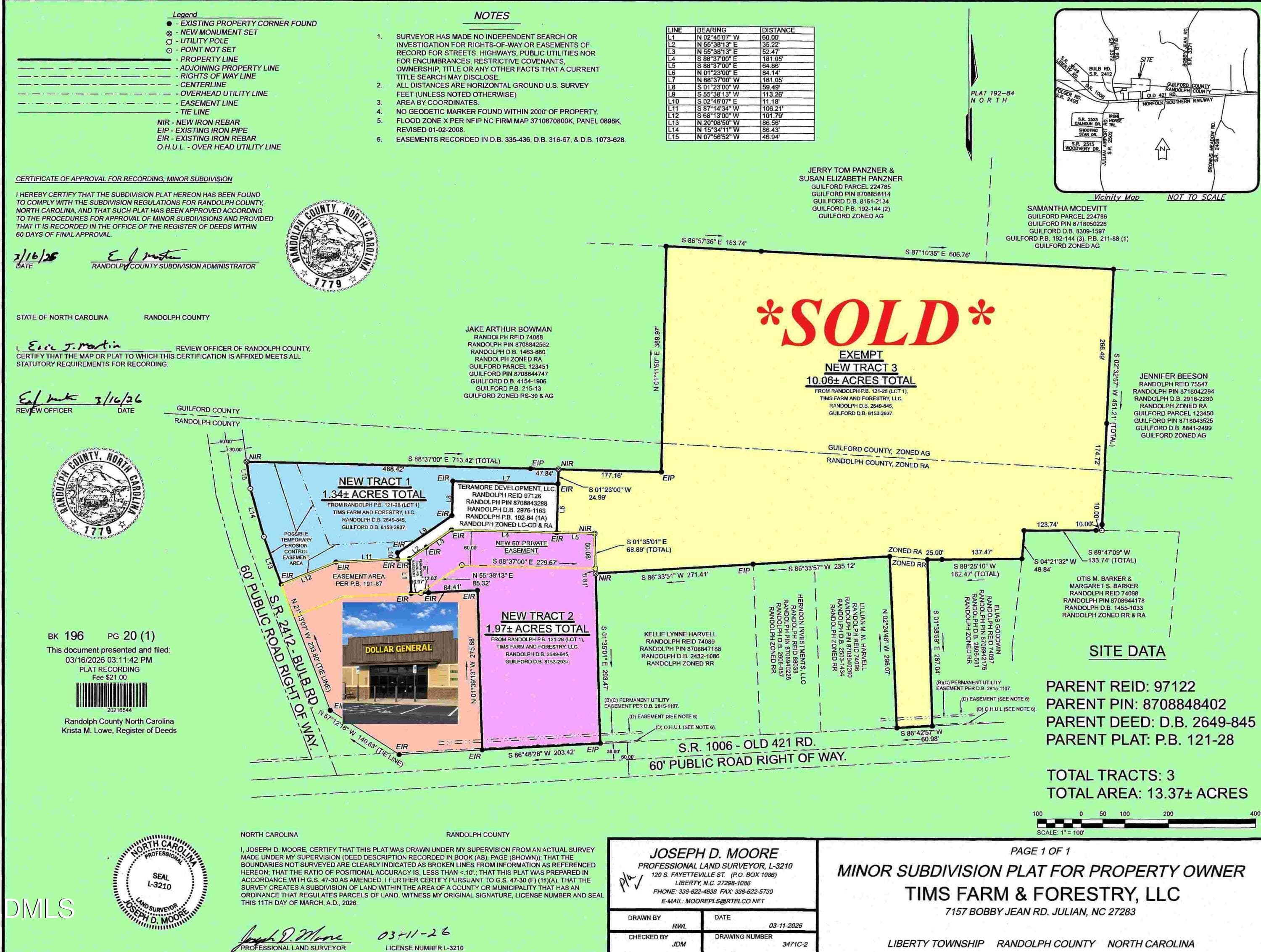 DG_Overall Plat_Small - Tbd Old 421 Road, Liberty, NC 27298