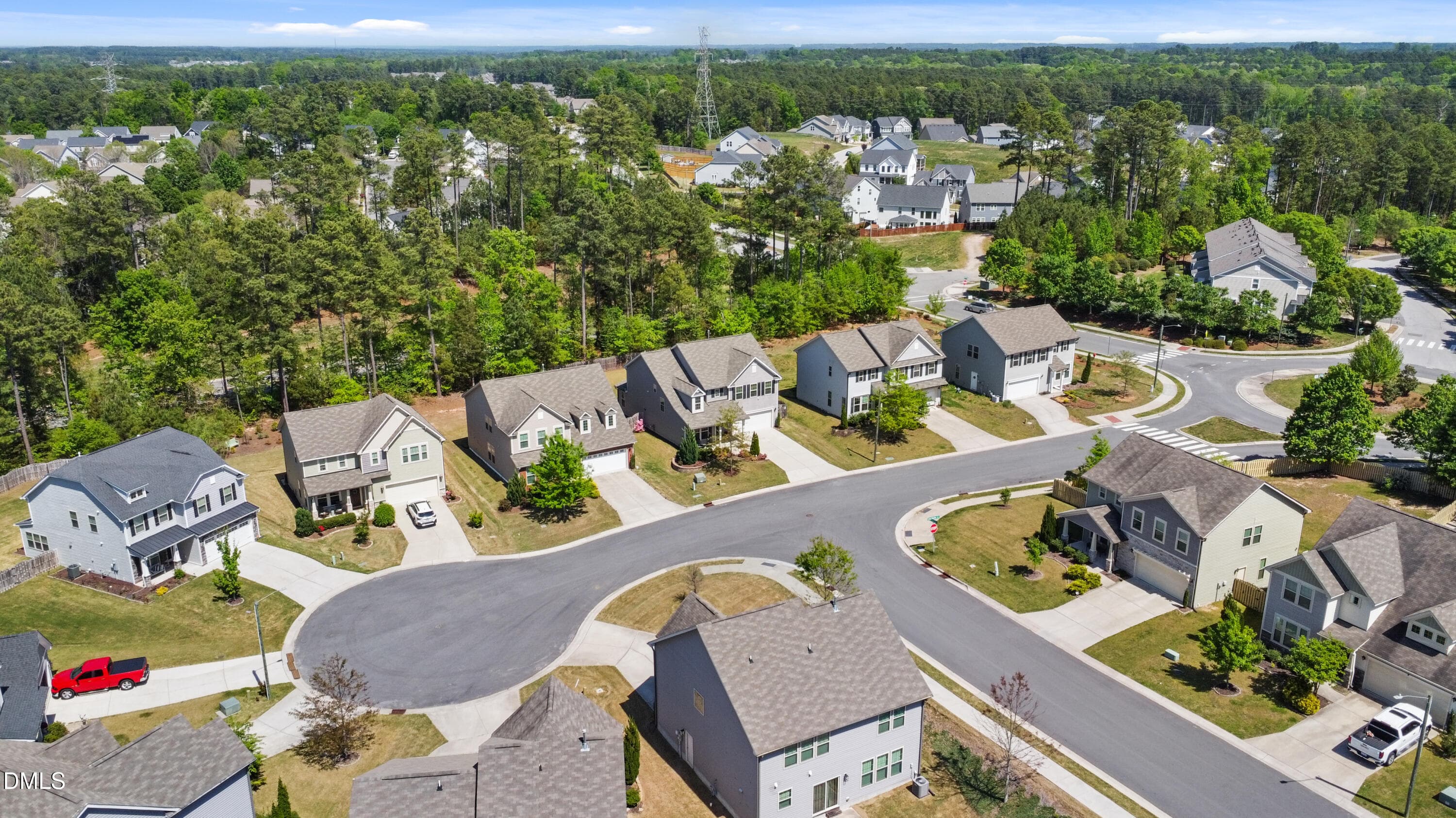 Aerial of House in Neighborhood - 2909 Long Meadow Lane, Durham, NC 27703, Durham