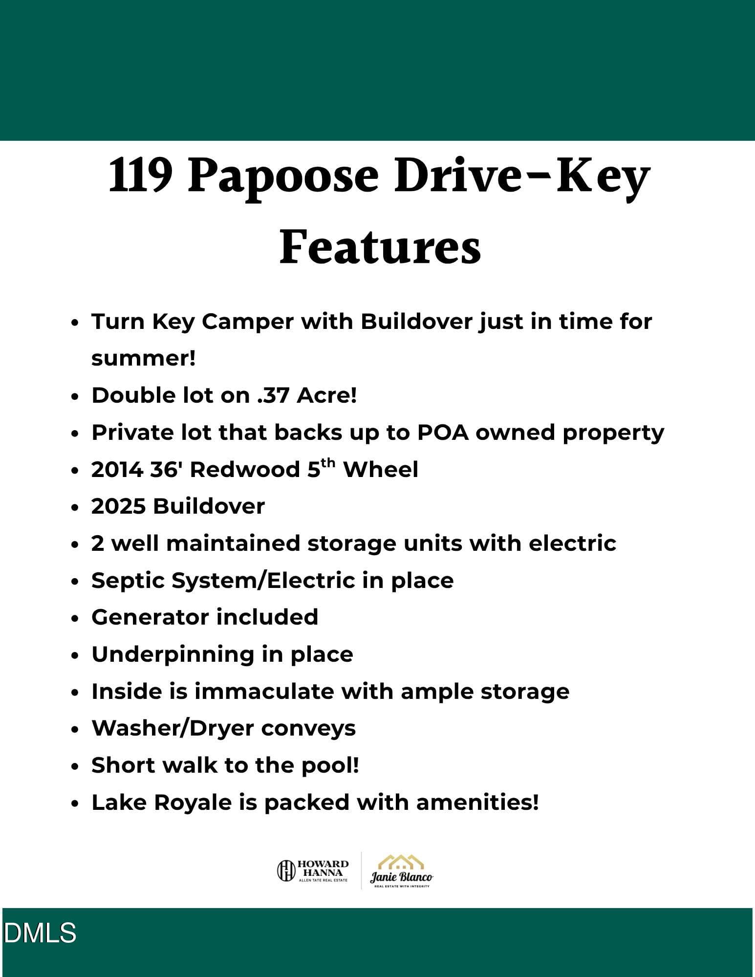 Key features Papoose - 119 Papoose Drive, Louisburg, NC 27549, Louisburg