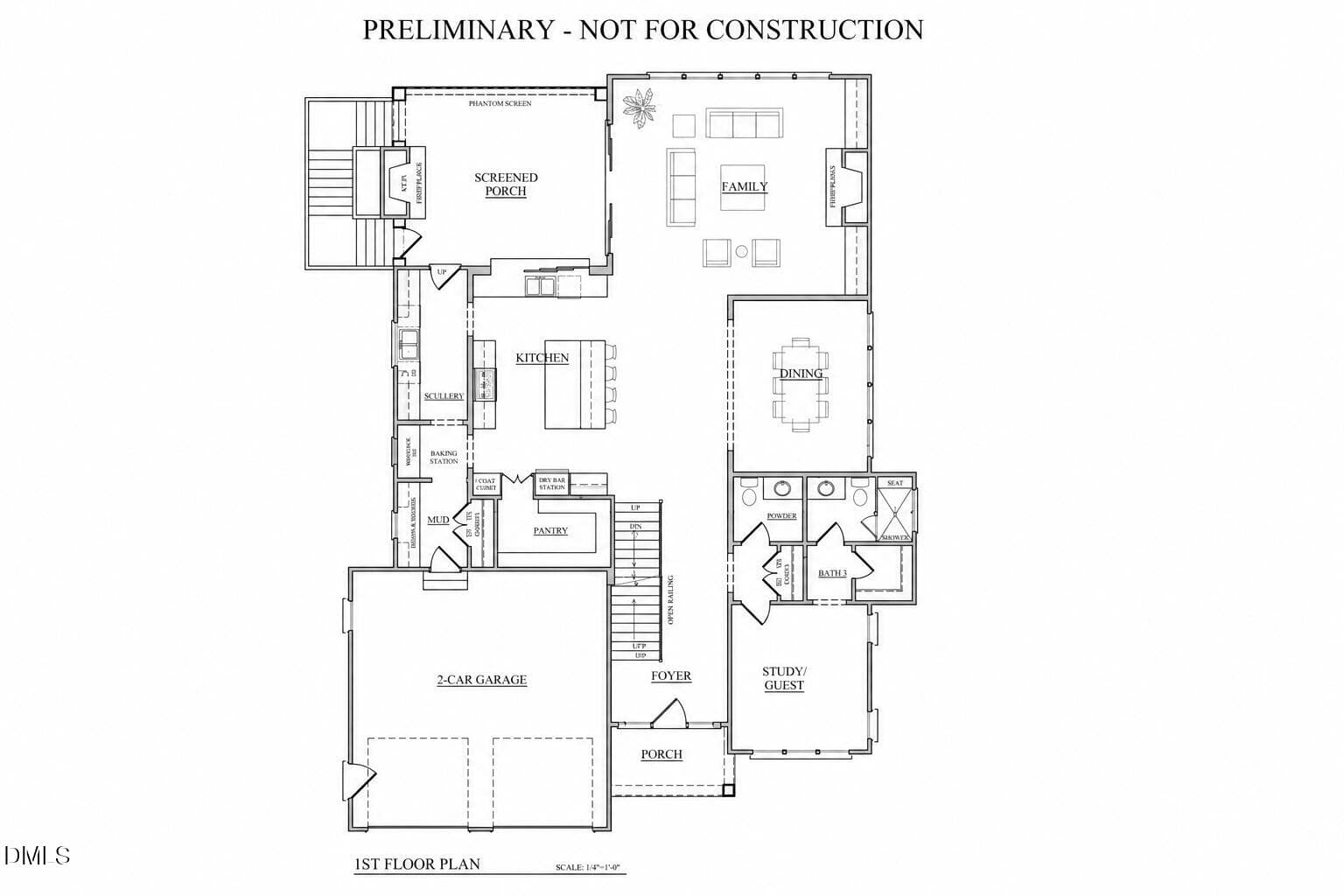 TMLS First floor plan - 5316 Collingswood Drive, Raleigh, NC 27609, Raleigh