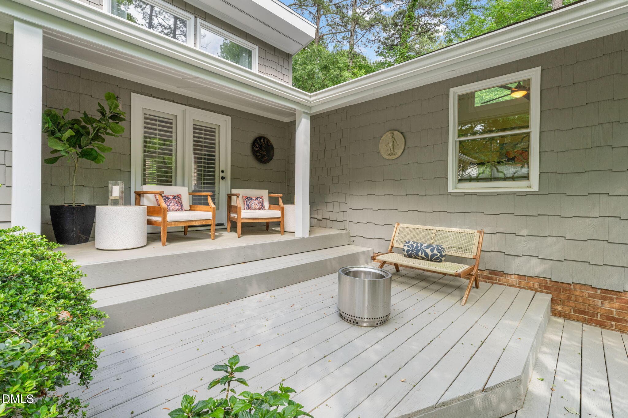 Covered Porch off Primary Bedroom - 1401 Old Trinity Circle, Raleigh, NC 27607, Raleigh