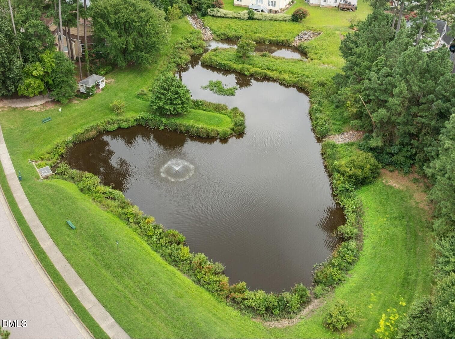 Aerial pond - 6 Upton Court, Durham, NC 27713, Durham