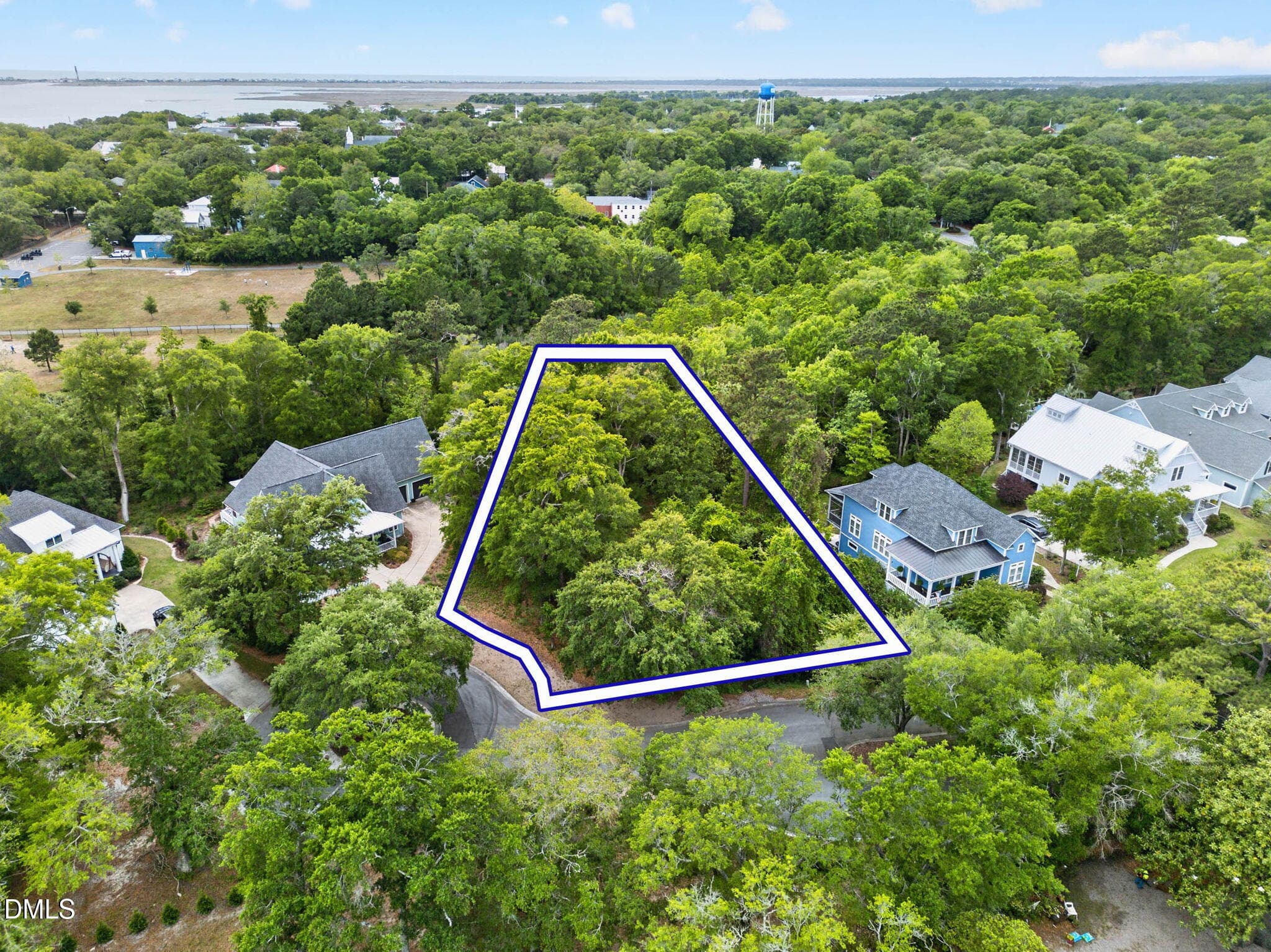 Aerial R Front Corner w LL - 207 Joshuas Way, Southport, NC 28461, Southport