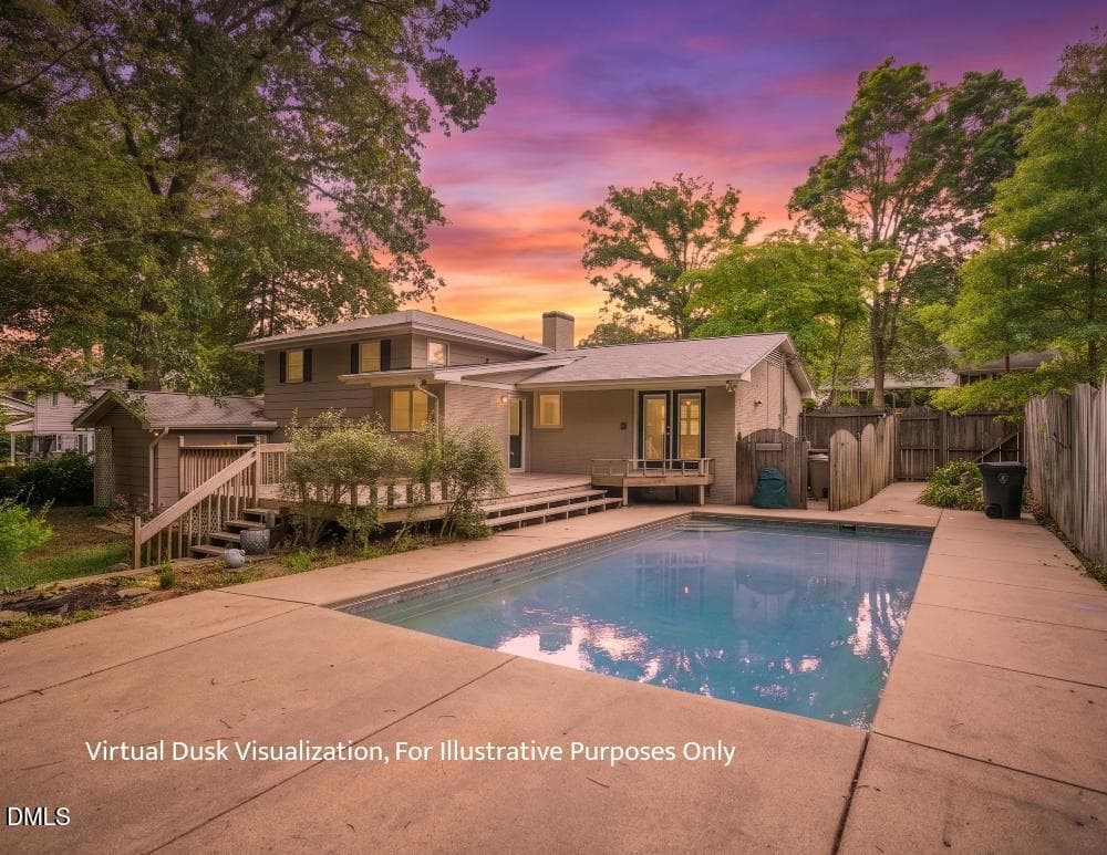 4717 Forestdale Pool at Sunset - 4717 Forestdale Road, Raleigh, NC 27603, Raleigh