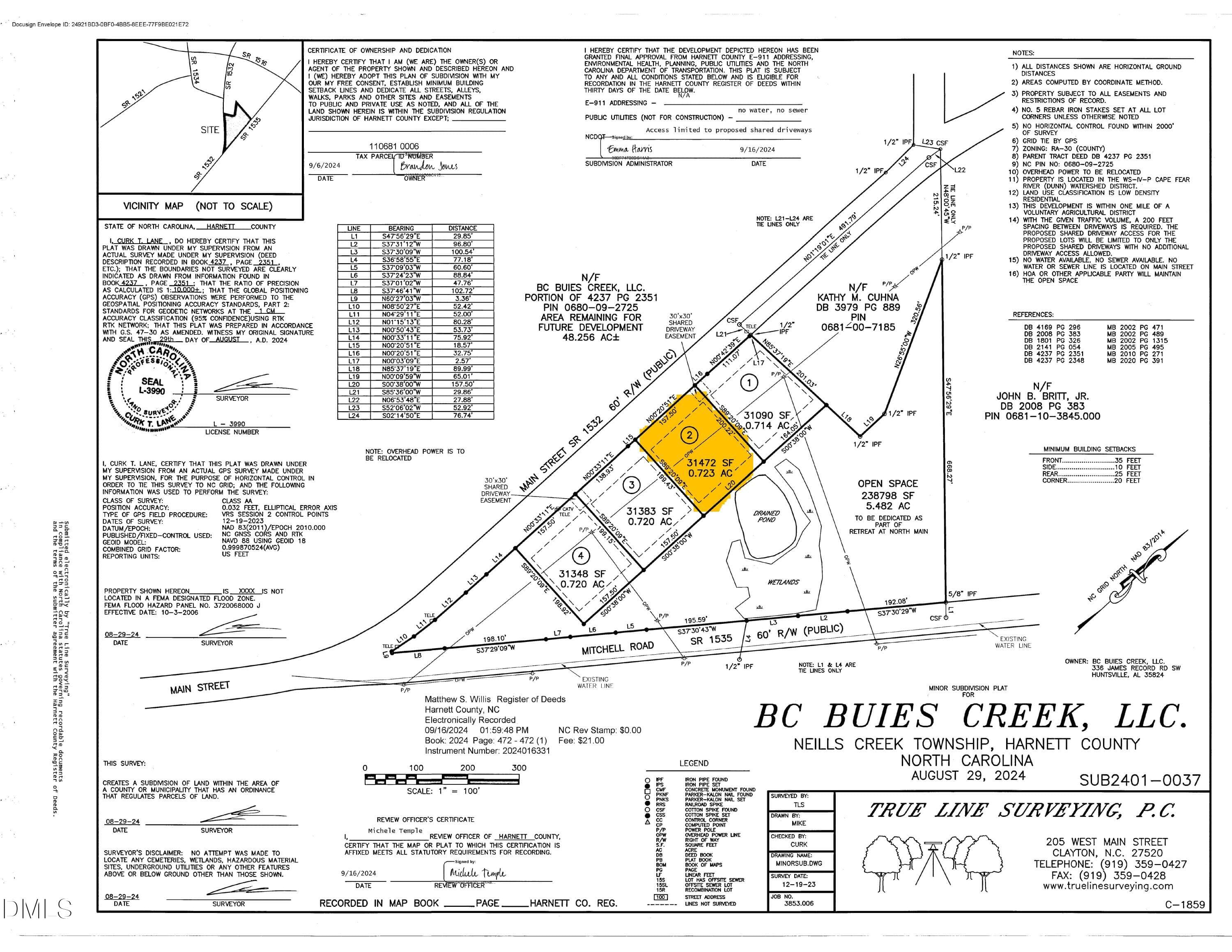 RNM Outparcel 2 plat - 1384 Main Street, Lillington, NC 27546