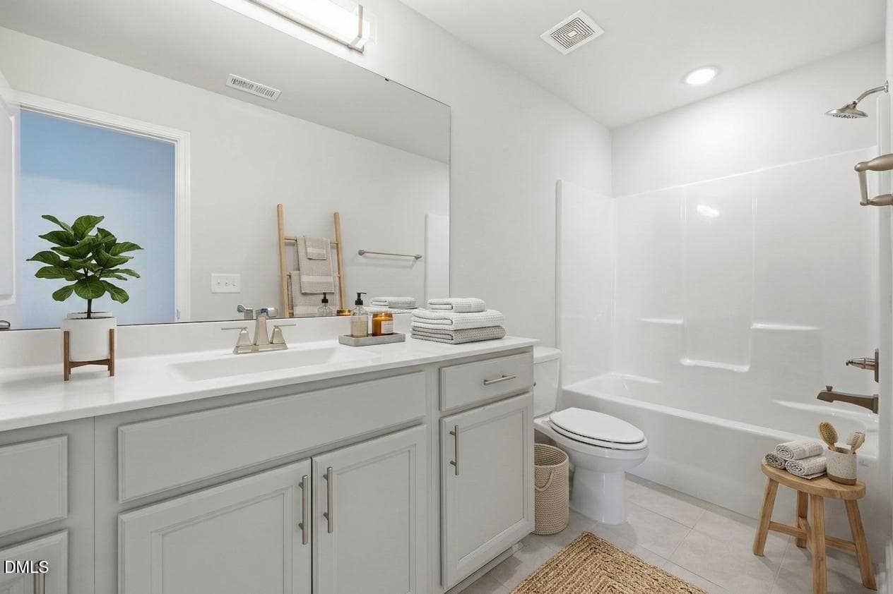 Upstairs Full Guest Bath_Virtual - 507 Gateway Townes Boulevard, Wake Forest, NC 27587