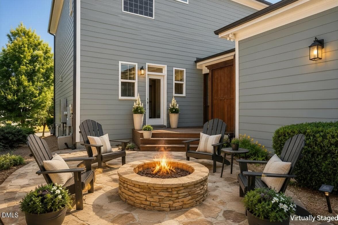 Patio w/ Firepit & Outdoor Shower - 22 Treywood Lane, Chapel Hill, NC 27516, Chapel Hill