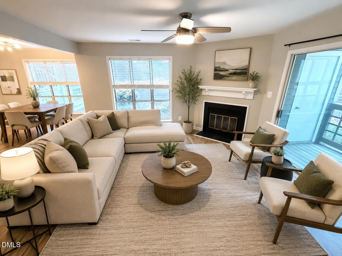 Living Room Virtual Stage Scene 1 - 4120 Sedgewood Drive 106, Raleigh, NC 27612, Raleigh