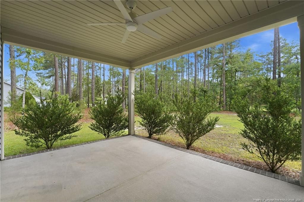 Covered Patio w/ Fan - 15981 Old Orchard Court, Wagram, NC 28396