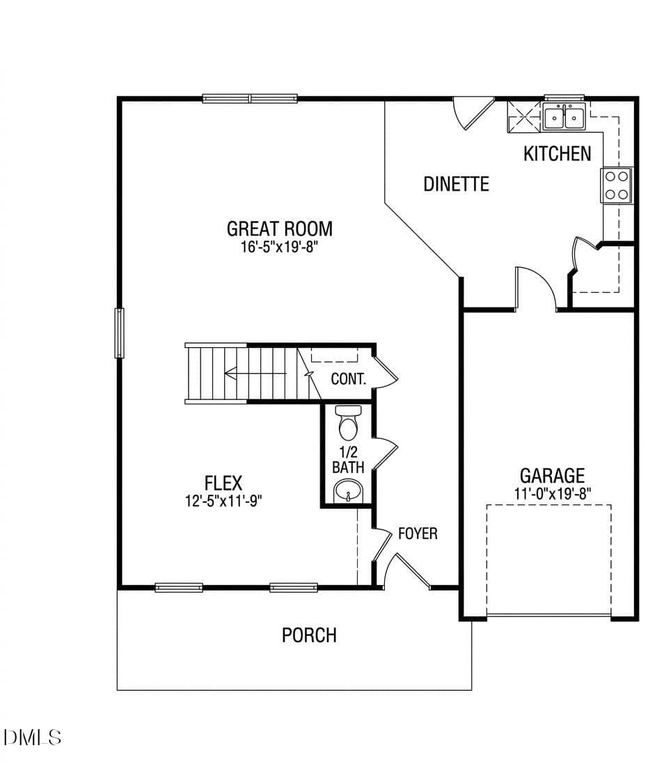 Floor Plan - Main Level - 2920 Maidenhair Drive, Raleigh, NC 27610, Raleigh
