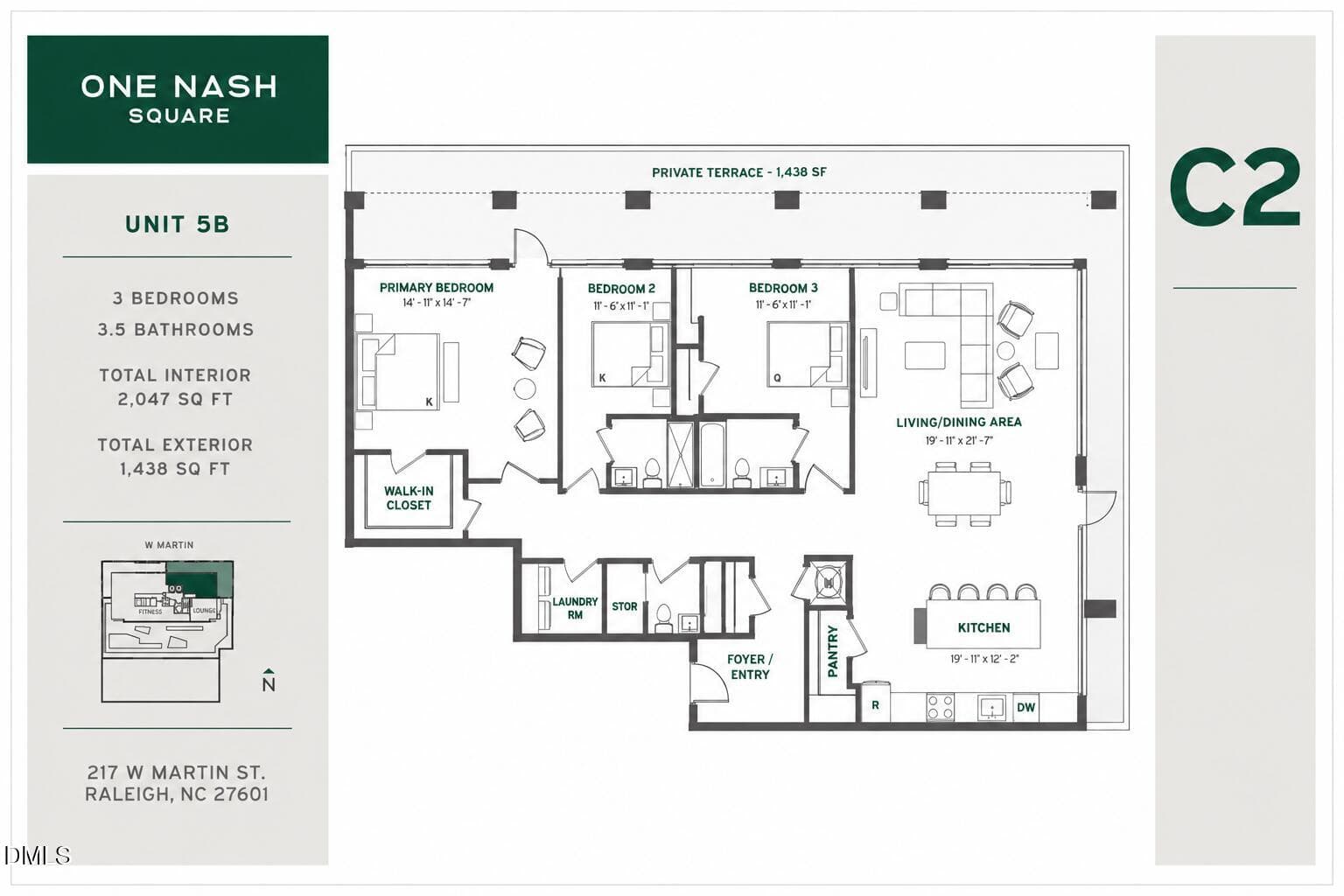 C2 - 217 W Martin Street 5 B, Raleigh, NC 27601, Raleigh