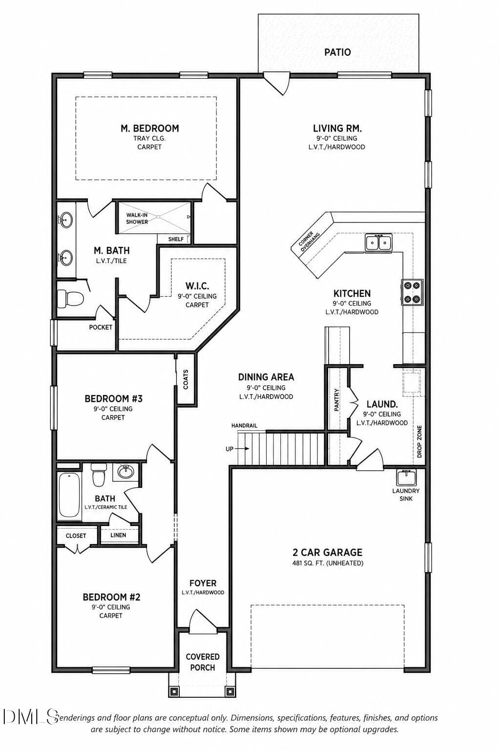 Plan D Main Floor v4 - 1968 Whisper Lake Drive, Whitsett, NC 27377, Whitsett