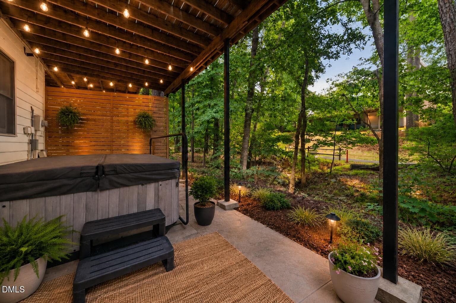 Hot Tub area Virtually Staged - 4907 Fortunes Ridge Drive, Durham, NC 27713, Durham