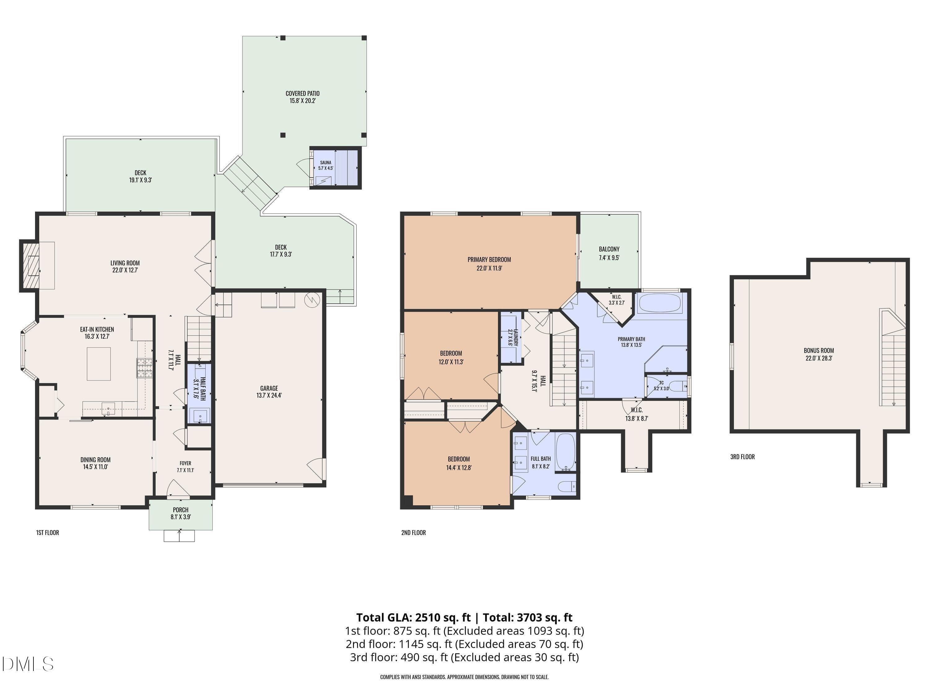 Floor Plan - Waverly - 7504 Waverly Place, Raleigh, NC 27613, Raleigh