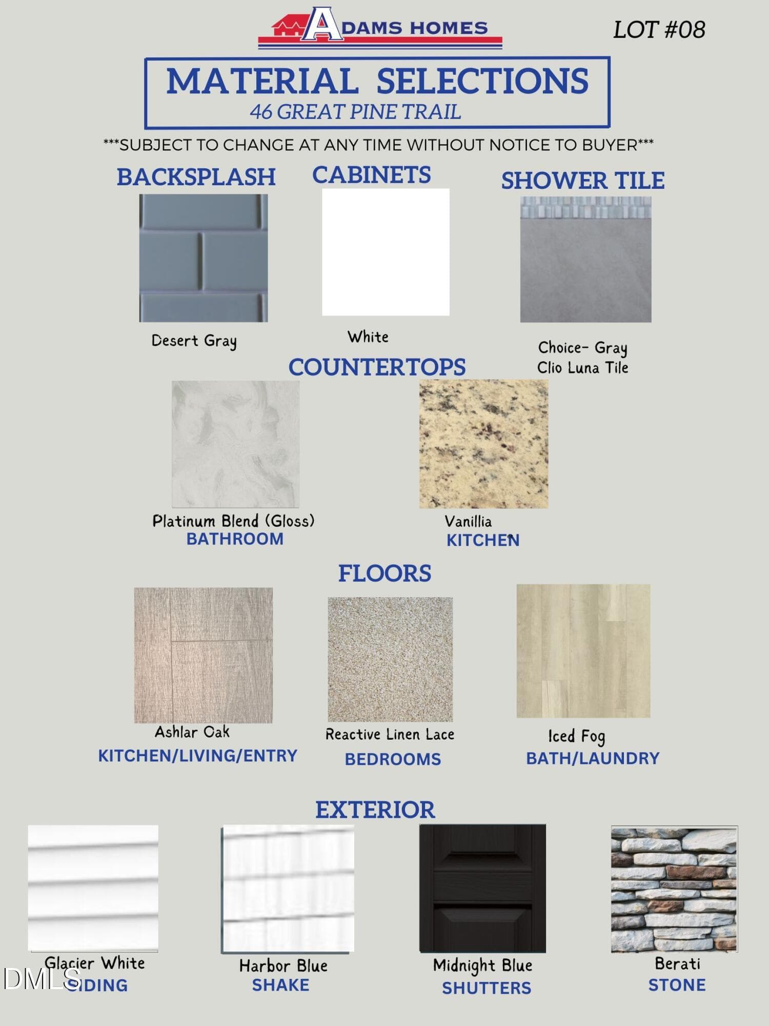 Charlotte Cox- Adams Homes ColorMaterial - 46 Great Pine Trail, Middlesex, NC 27557