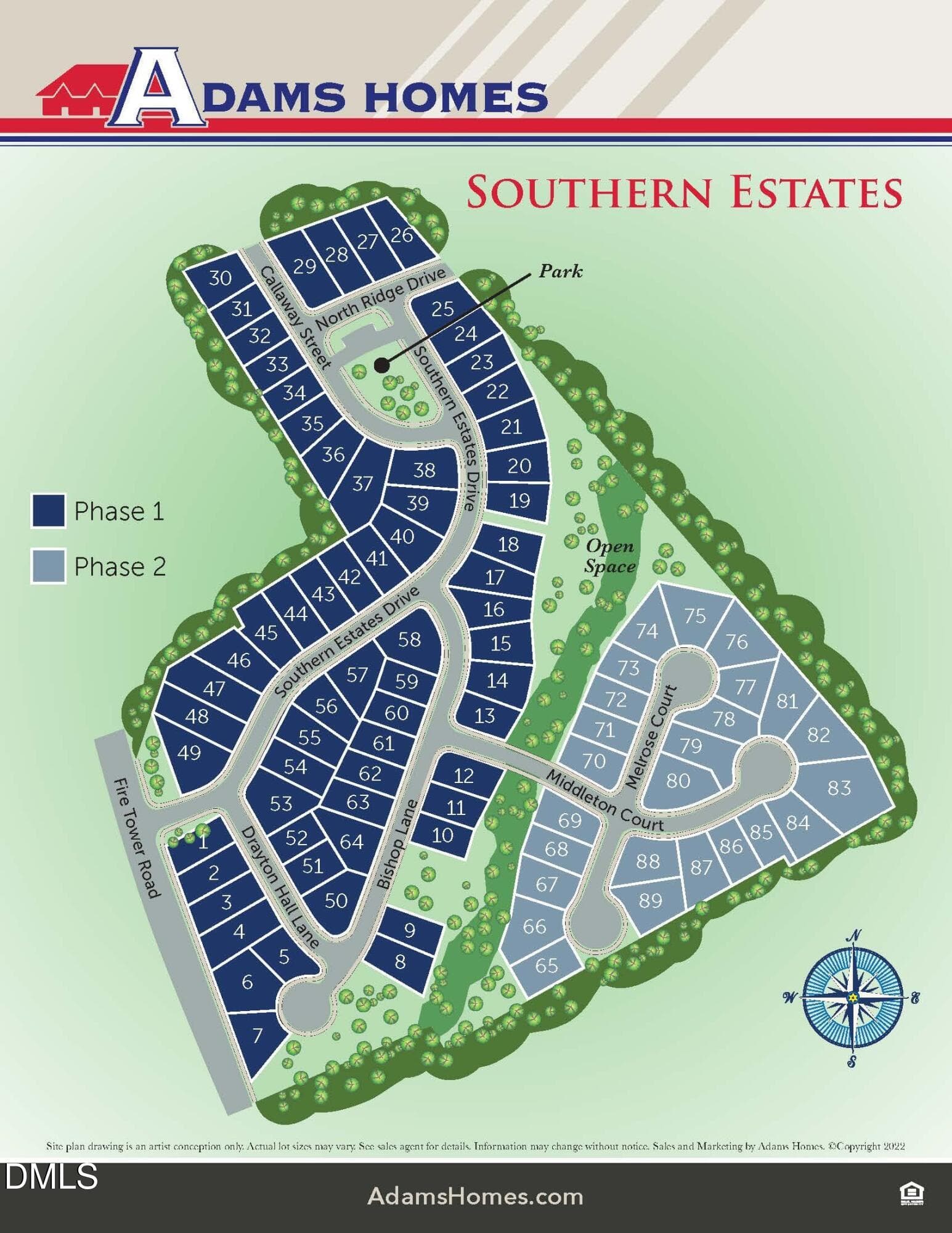 Southern Estates Site Map 8-5x11 (003) s - 611 Melrose Court, Sanford, NC 27330, Sanford