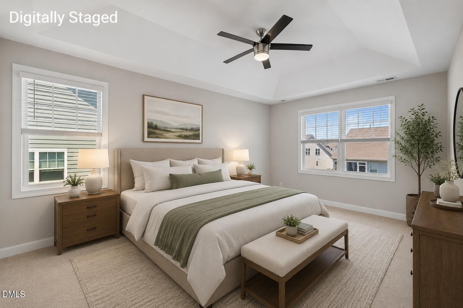 Primary Bedroom Staged - 48 Two Creeks Loop, Chapel Hill, NC 27517, Chapel Hill