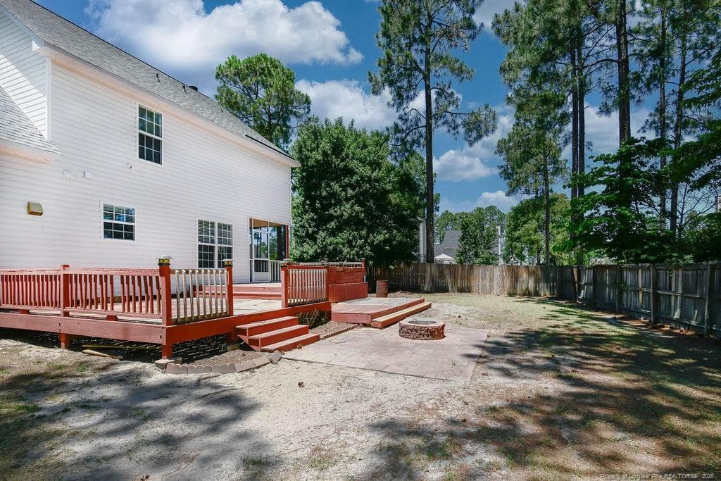Fenced backyard - 256 Arlington Drive, Cameron, NC 28326