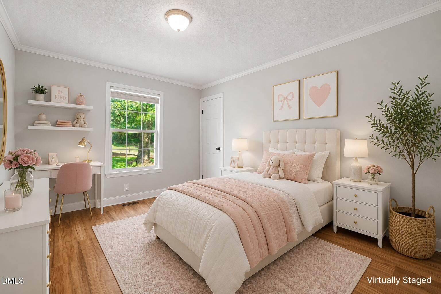 Girl bedroom staged - 694 John Lee Road, Dunn, NC 28334