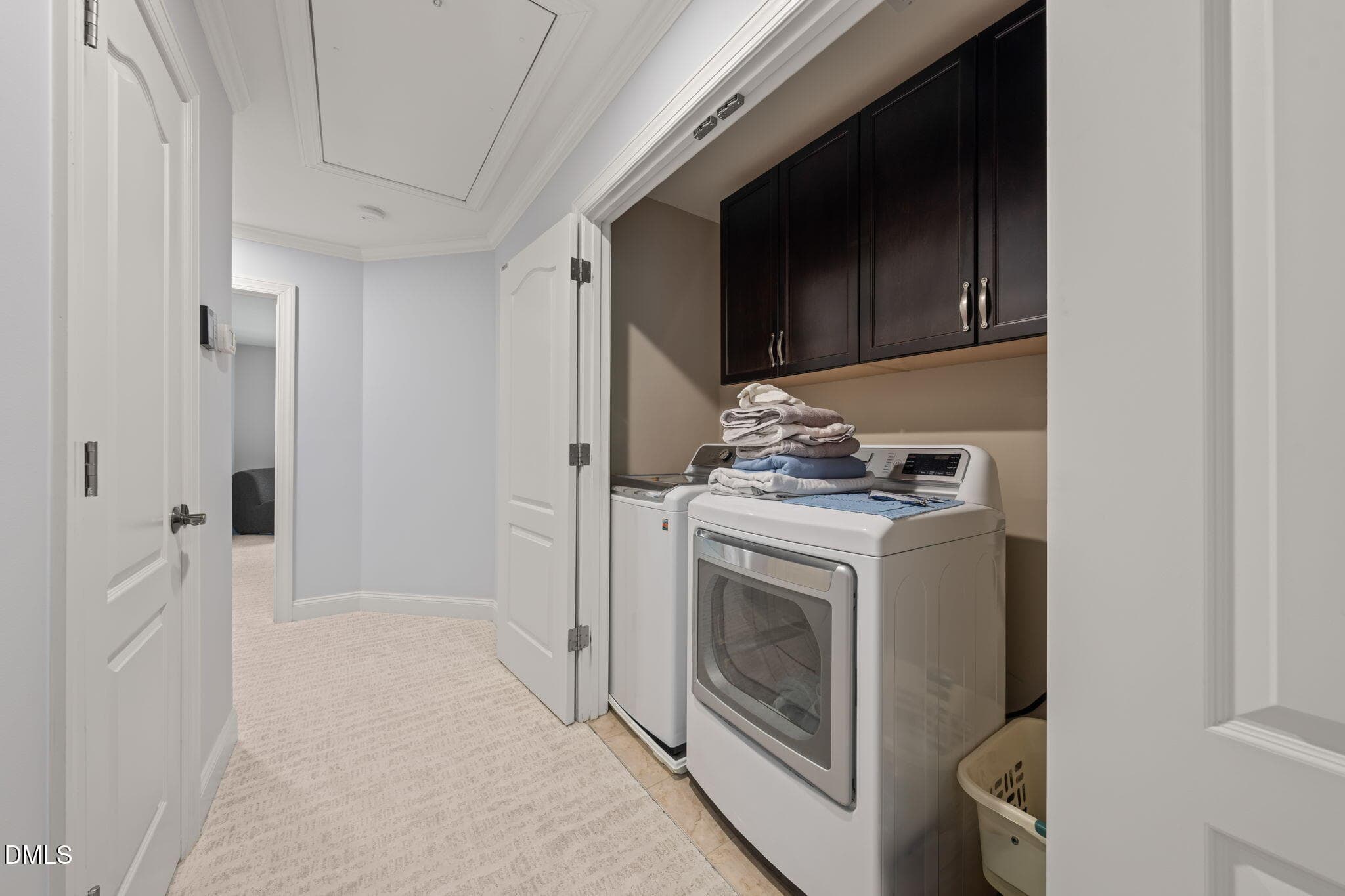 Laundry closet in upper hallway - 225 Anniston Court, Cary, NC 27519, Cary