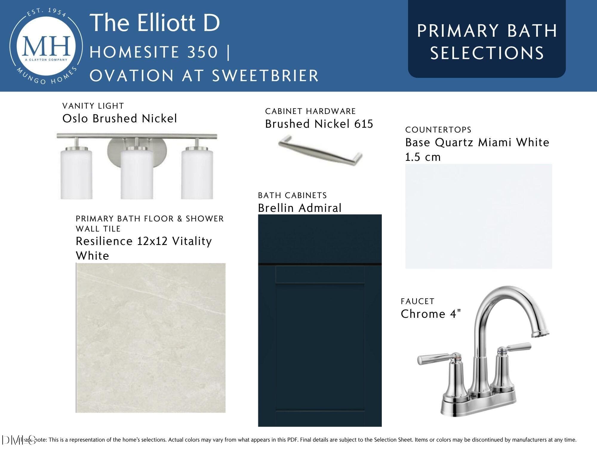Primary Bathroom Design Selections - 2024 Bull City Bend 350, Durham, NC 27703
