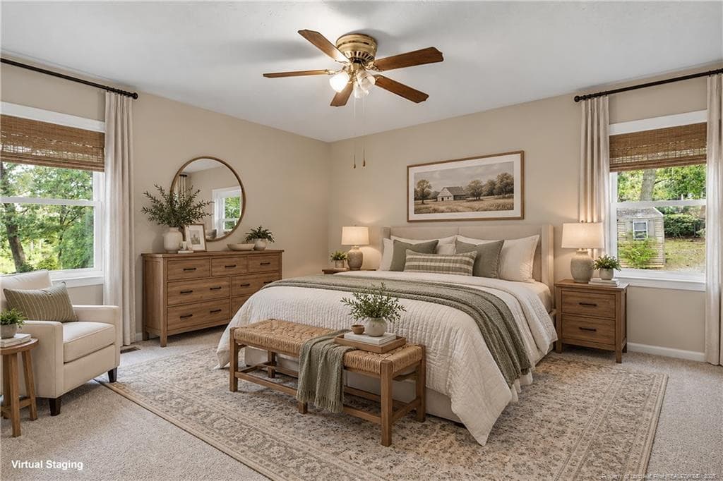 Staged Photo/Primary Bedroom - 1712 Valley Ridge Drive, Fayetteville, NC 28303