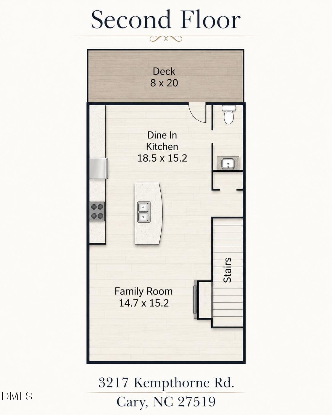 Second Floor floorplan 3217 Kempthorne - 3217 Kempthorne Road, Cary, NC 27519, Cary