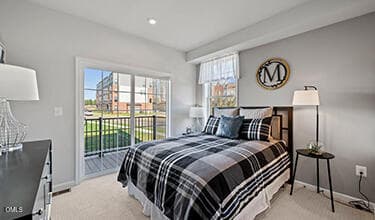 Tessa Bedroom w Balcony - 162 N White Street 100, Wake Forest, NC 27587