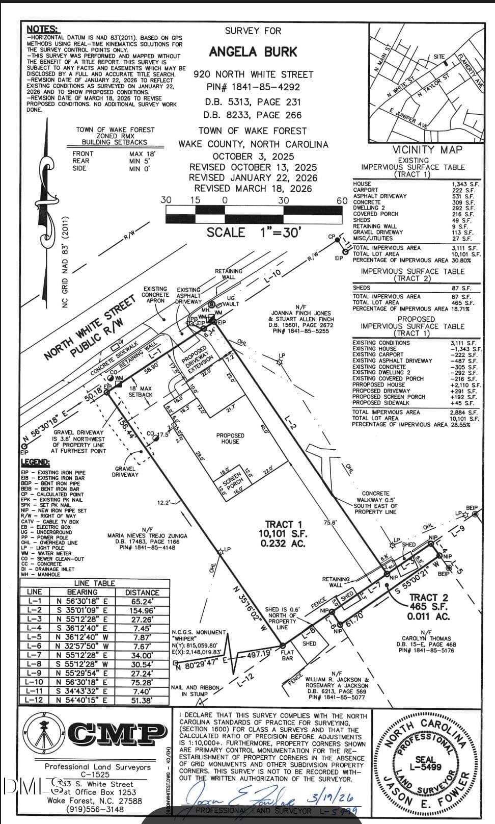920 North White Street Survey - 920 N White Street, Wake Forest, NC 27587, Wake Forest