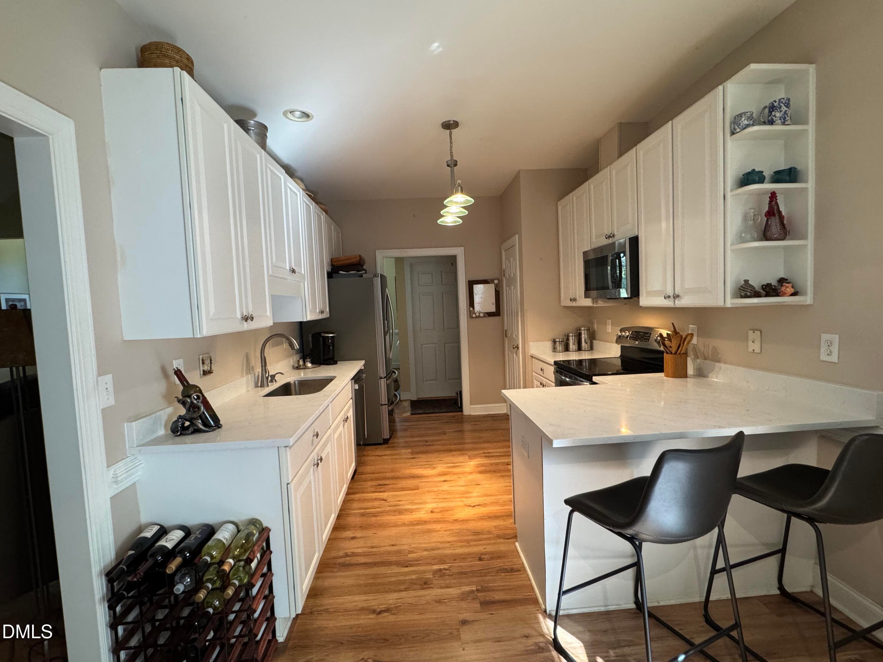 Kitchen-painted and new quartz counters - 6600 Glen Forrest Drive, Chapel Hill, NC 27517, Chapel Hill