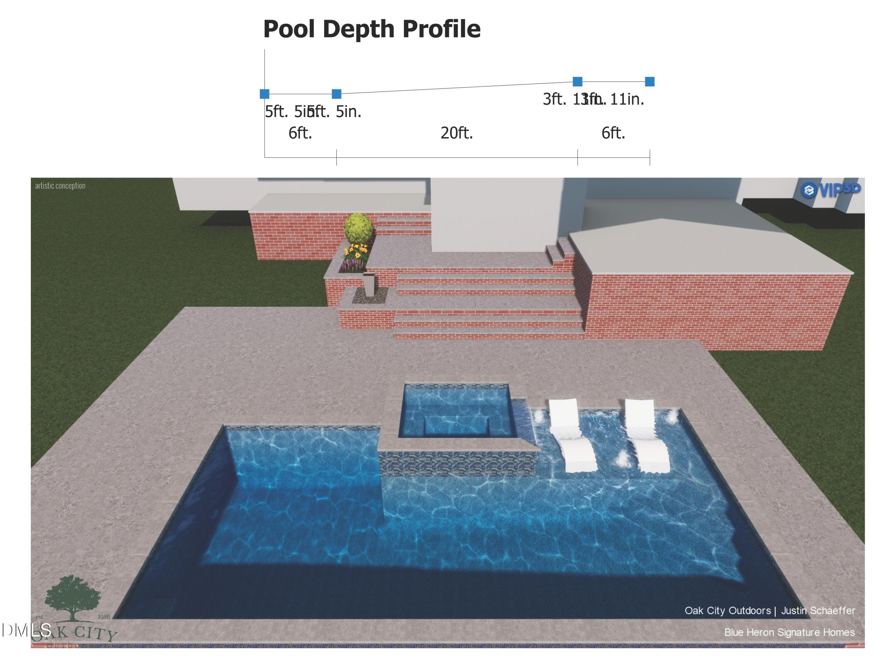 Lot 24 Sanctuary Pool Concept-2 - 6477 Sanctuary Falls Drive, Raleigh, NC 27614, Raleigh
