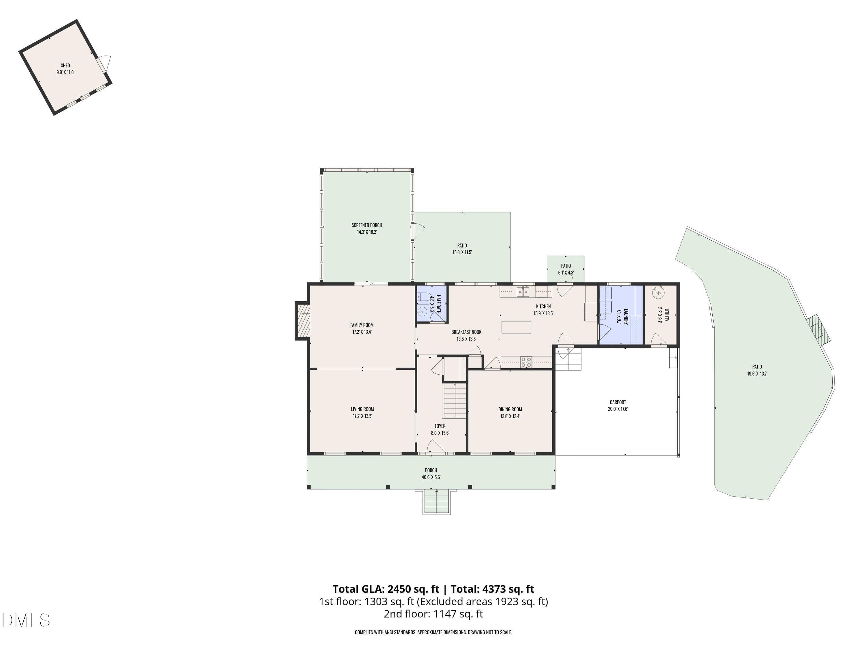 1st_floor_911_emory_lane_raleigh_with_di - 911 Emory Lane, Raleigh, NC 27609, Raleigh