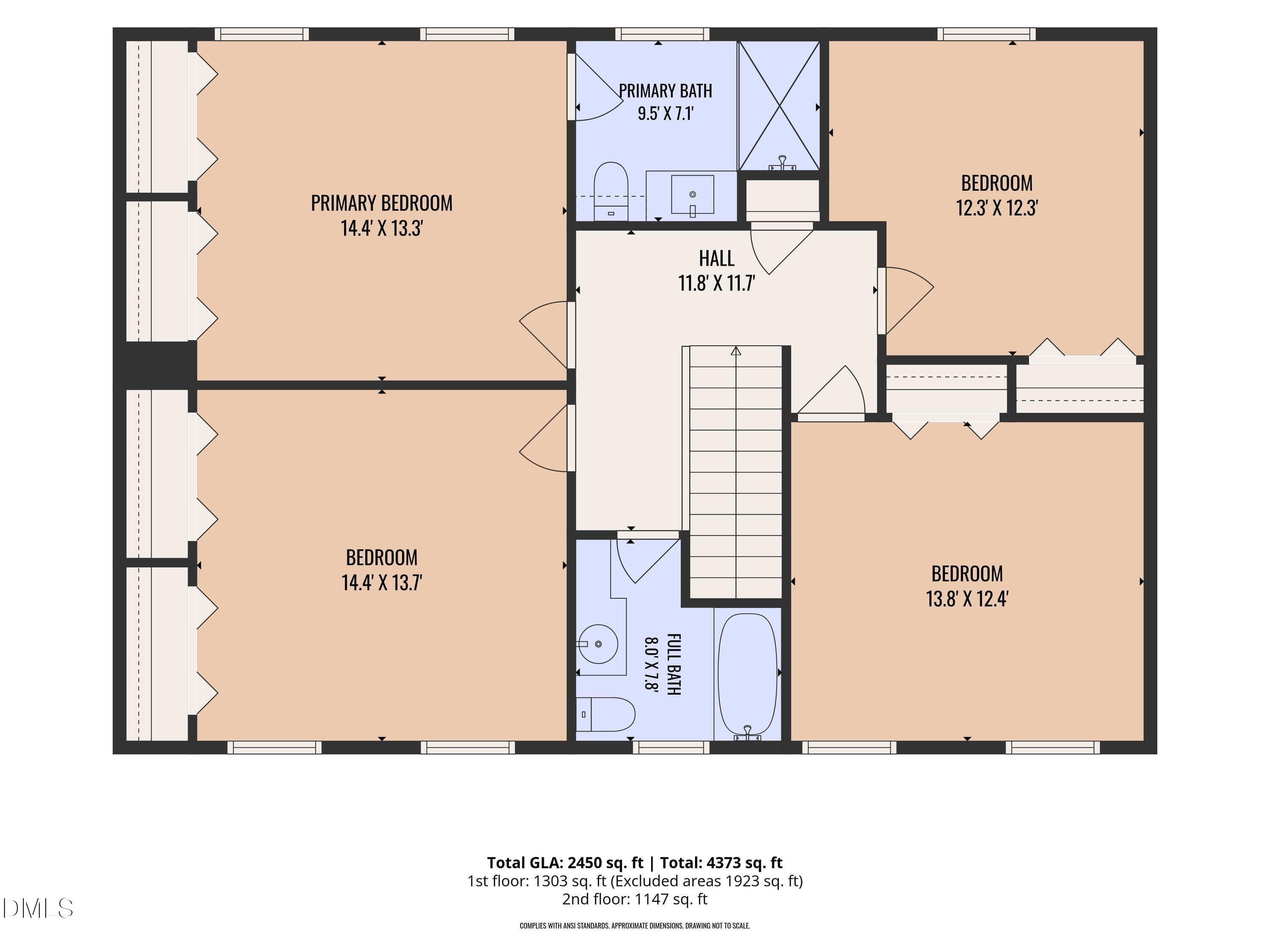 2nd_floor_911_emory_lane_raleigh_with_di - 911 Emory Lane, Raleigh, NC 27609, Raleigh