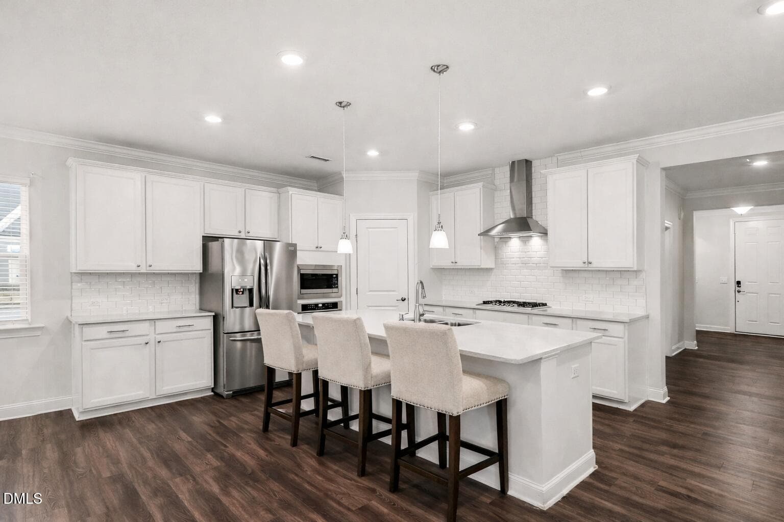 Modern kitchen with white island - 100 Ivory Lane, Raleigh, NC 27610, Raleigh