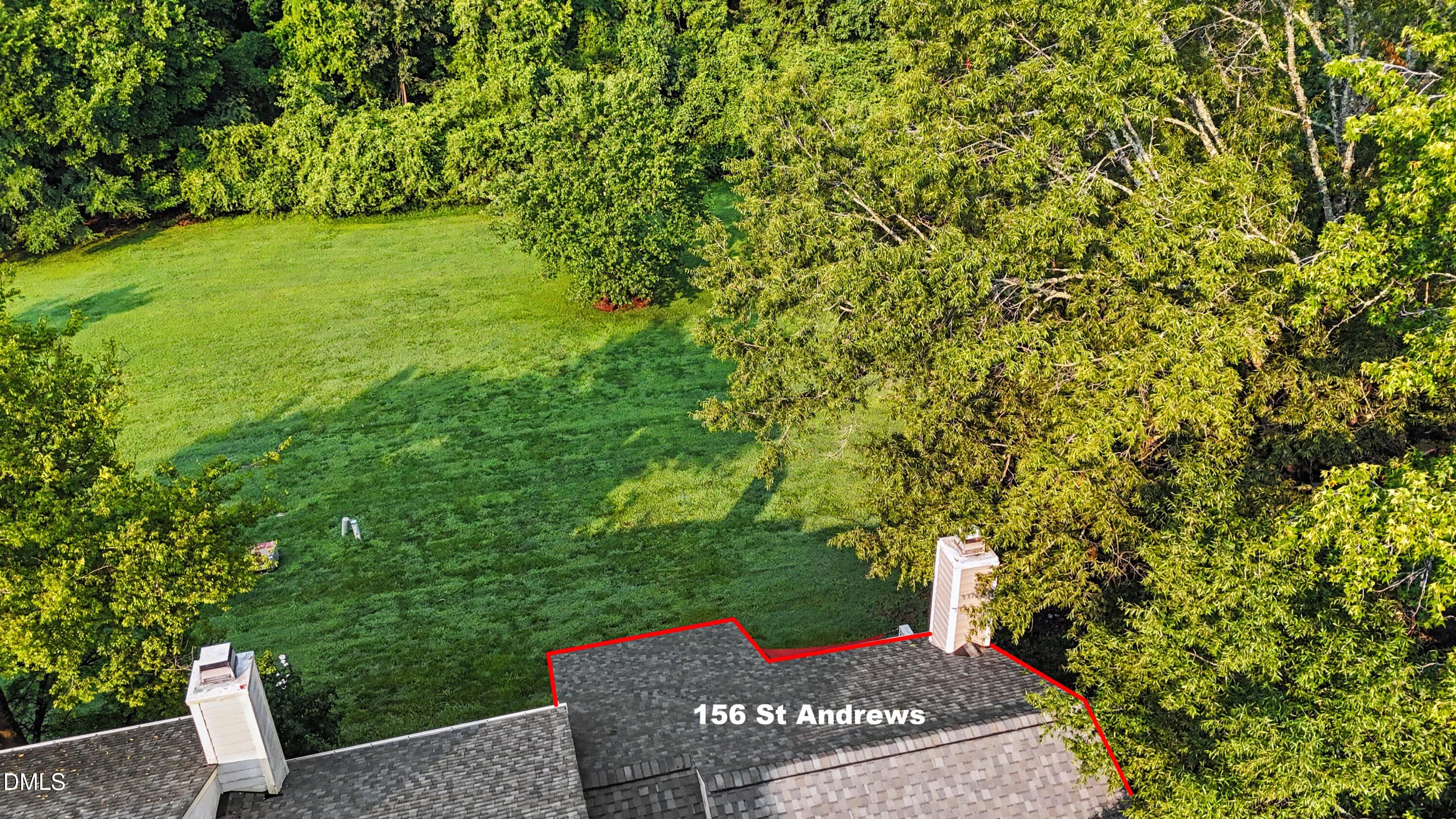 Aerial 2 - redline - 156 St Andrews Lane, Chapel Hill, NC 27517, Chapel Hill