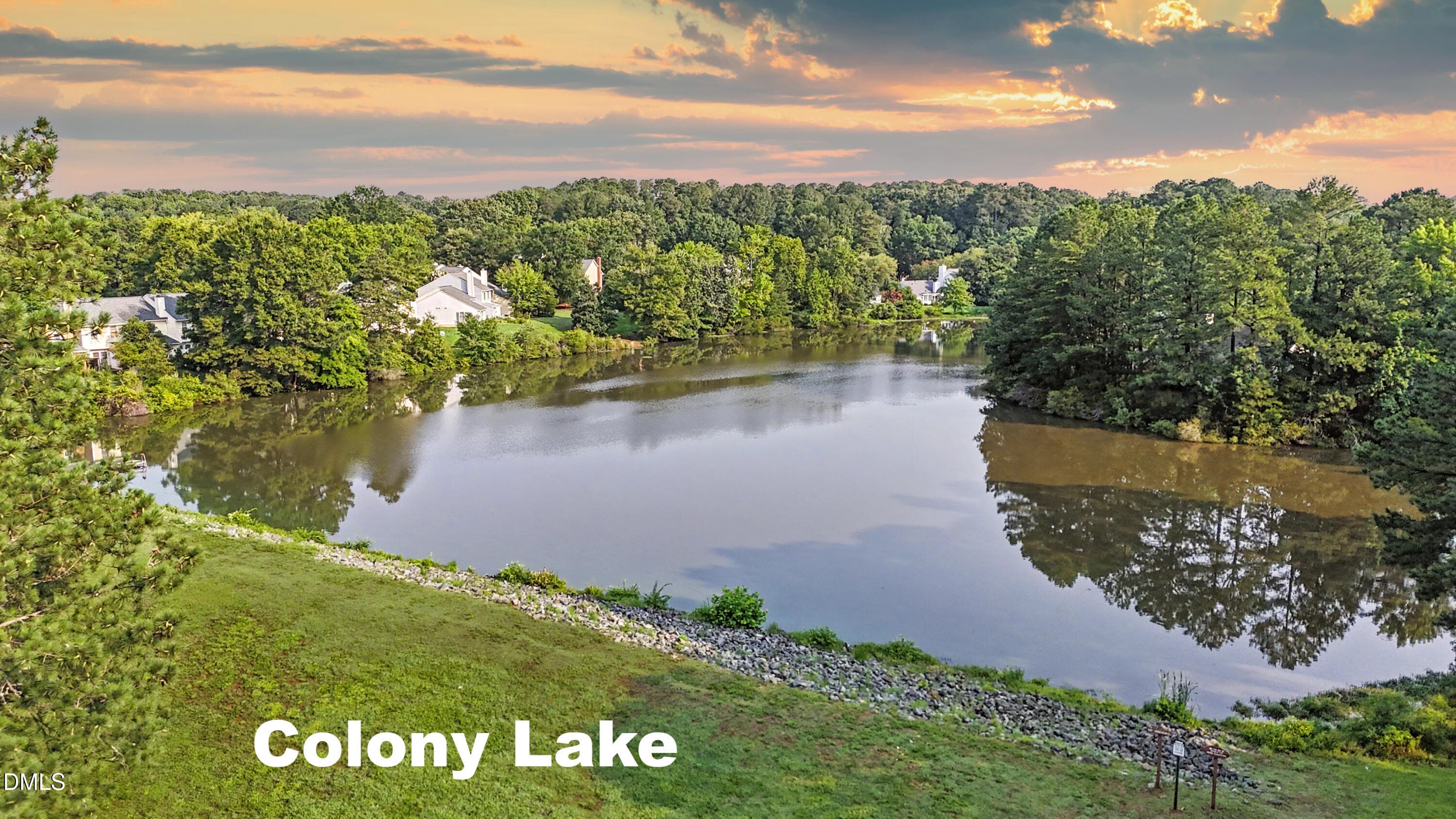 Aerial 3-text-colony lake - 156 St Andrews Lane, Chapel Hill, NC 27517, Chapel Hill