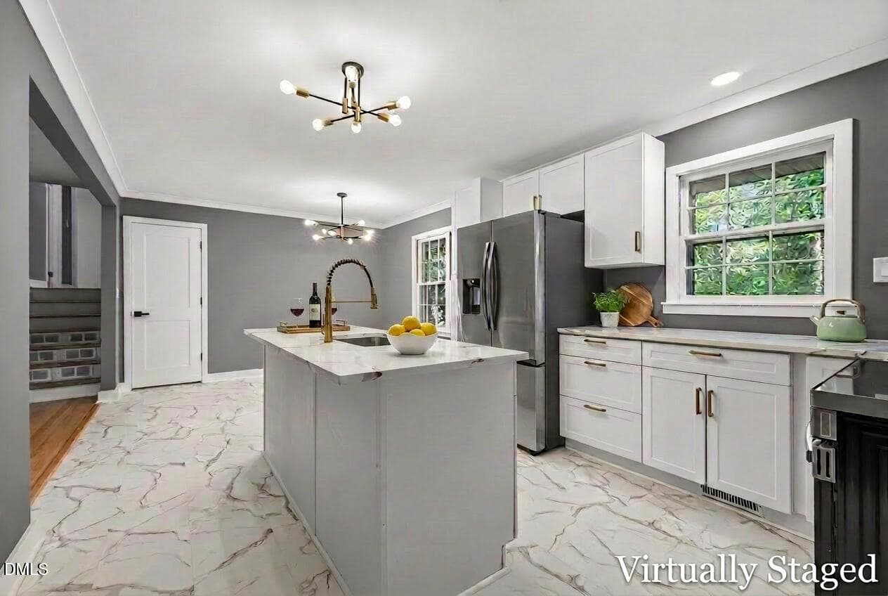 Kitchen virtually staged - 3304 Julian Drive, Raleigh, NC 27604, Raleigh