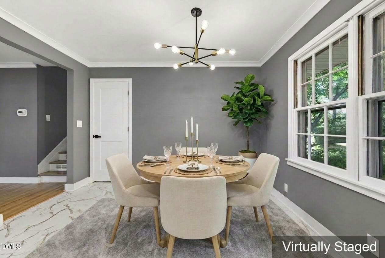 Dinning room staged - 1 - 3304 Julian Drive, Raleigh, NC 27604, Raleigh