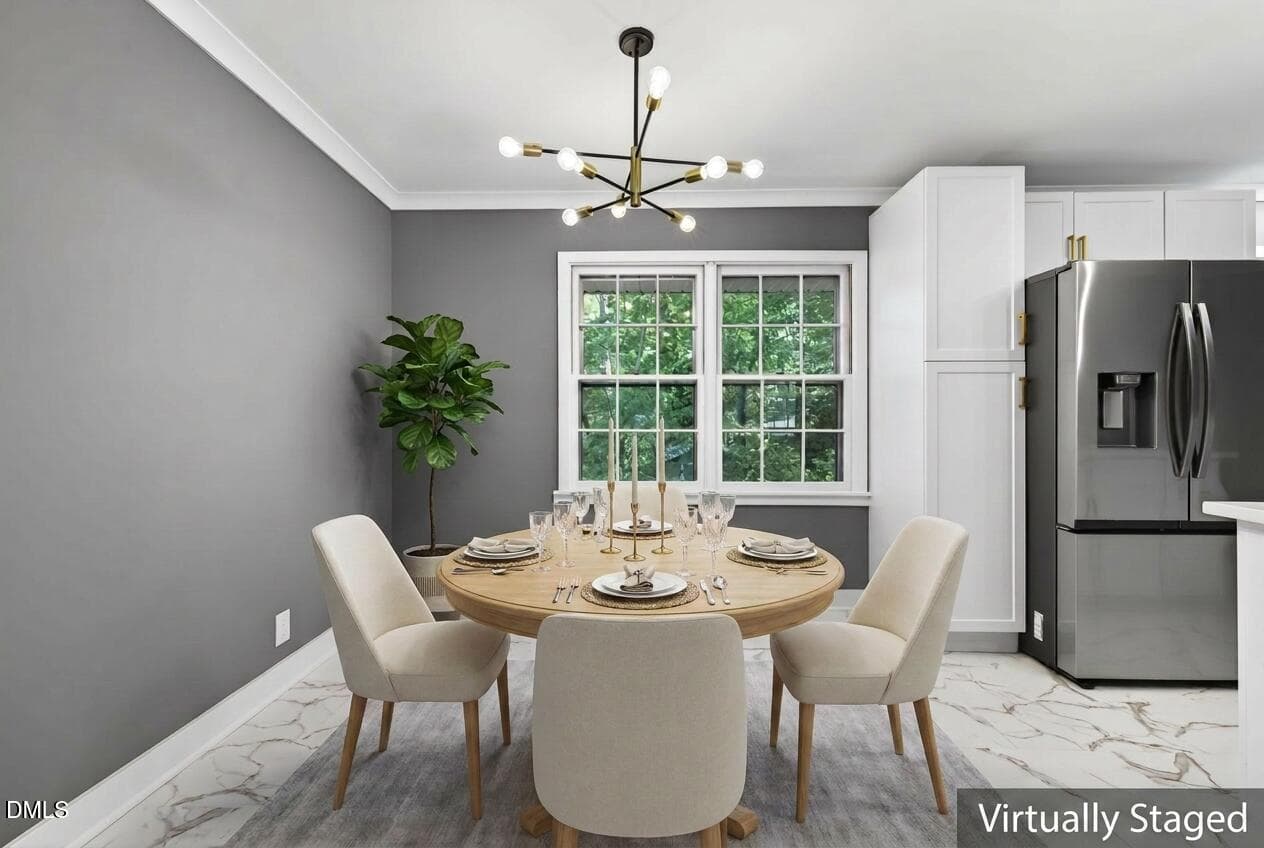 Dinning room staged - 2 - 3304 Julian Drive, Raleigh, NC 27604, Raleigh