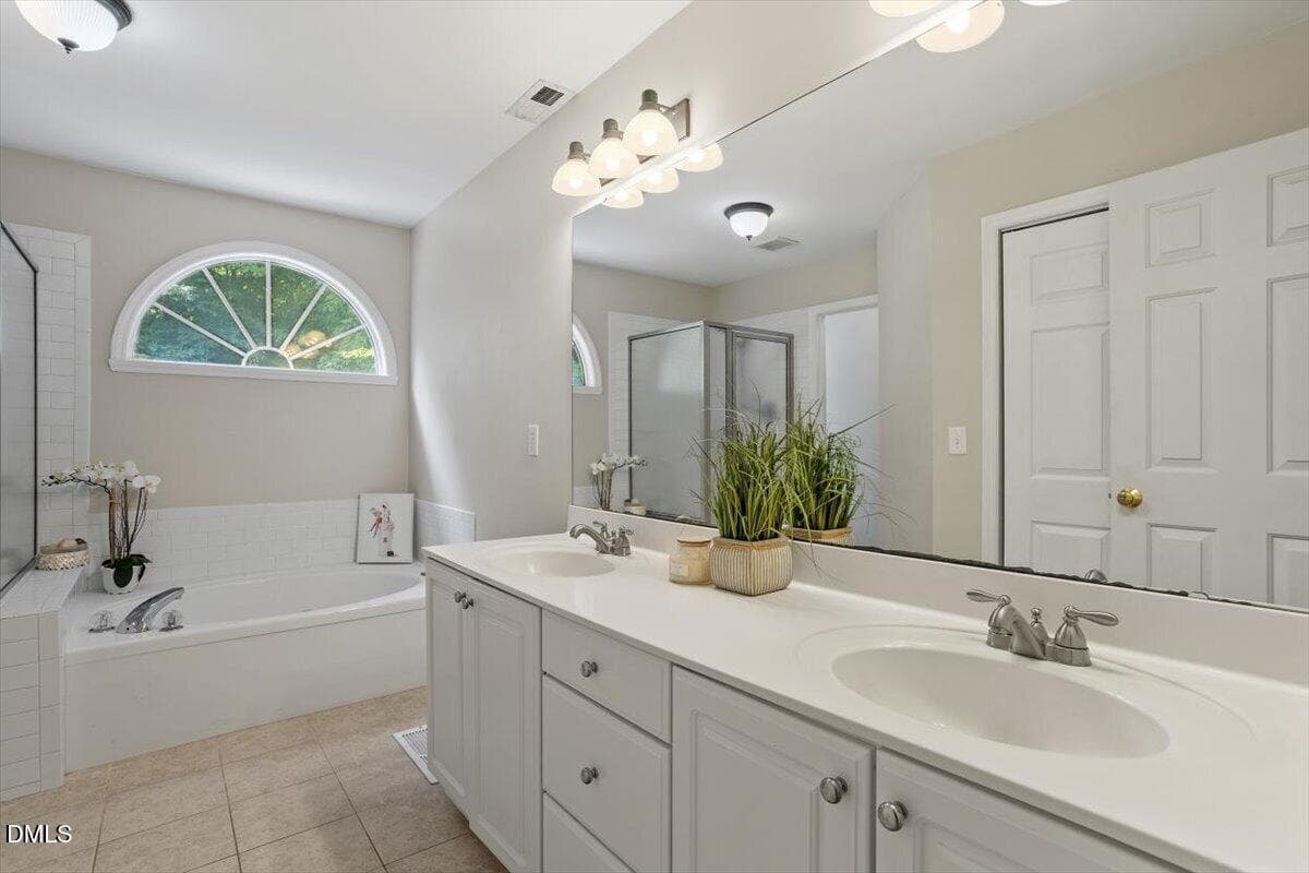Primary bath with jetted tub & shower - 87 Danning Drive, Chapel Hill, NC 27516, Chapel Hill