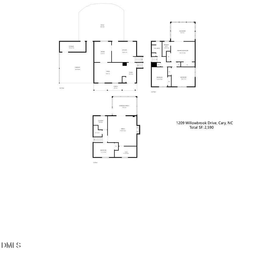 floorplan - 1209 Willowbrook Drive, Cary, NC 27511, Cary
