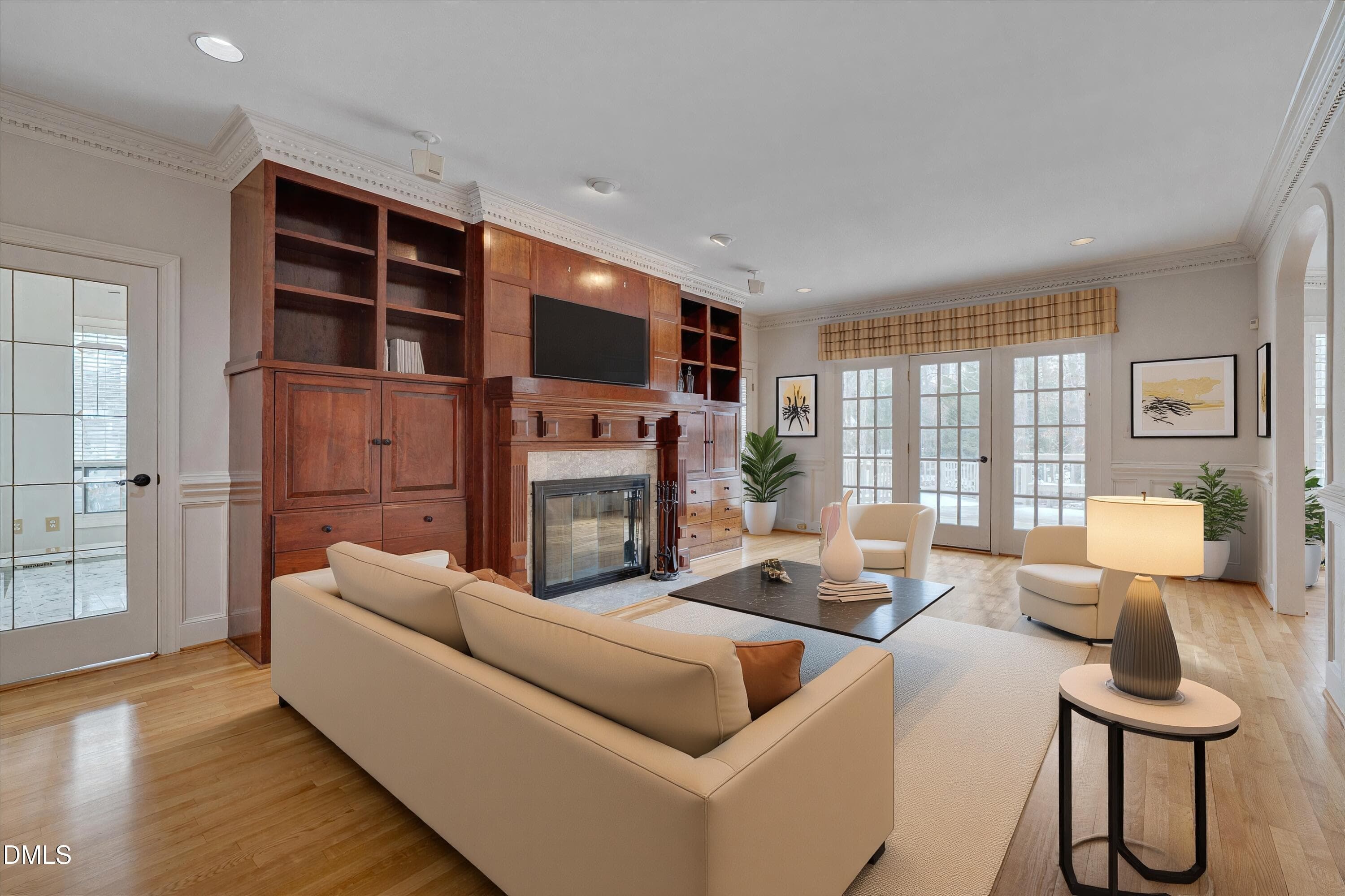 Den Living Room Virtually Staged - 101 Abbotsford Court, Durham, NC 27712, Durham