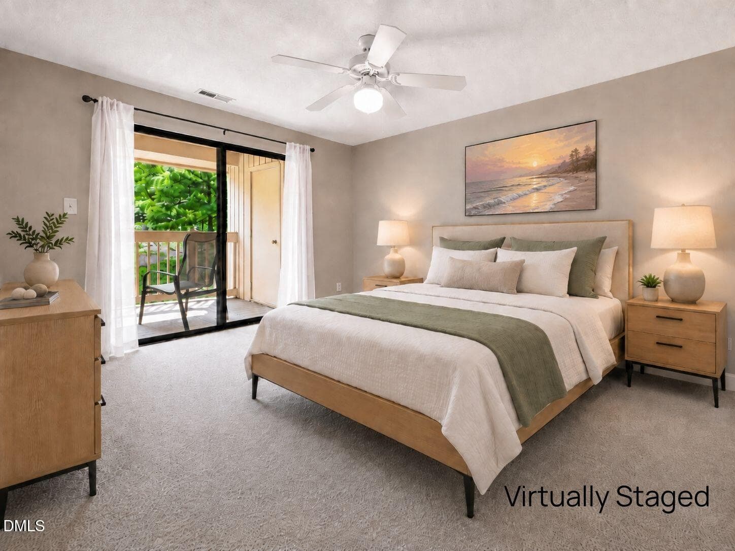Primary BR Virtually Staged - 132 New Kent Place, Cary, NC 27511