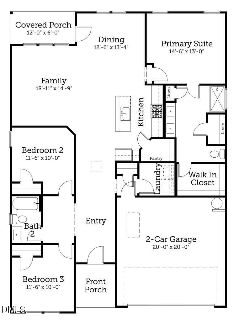 Floor Plan - 1022 Pinhook Lane, Mebane, NC 27302