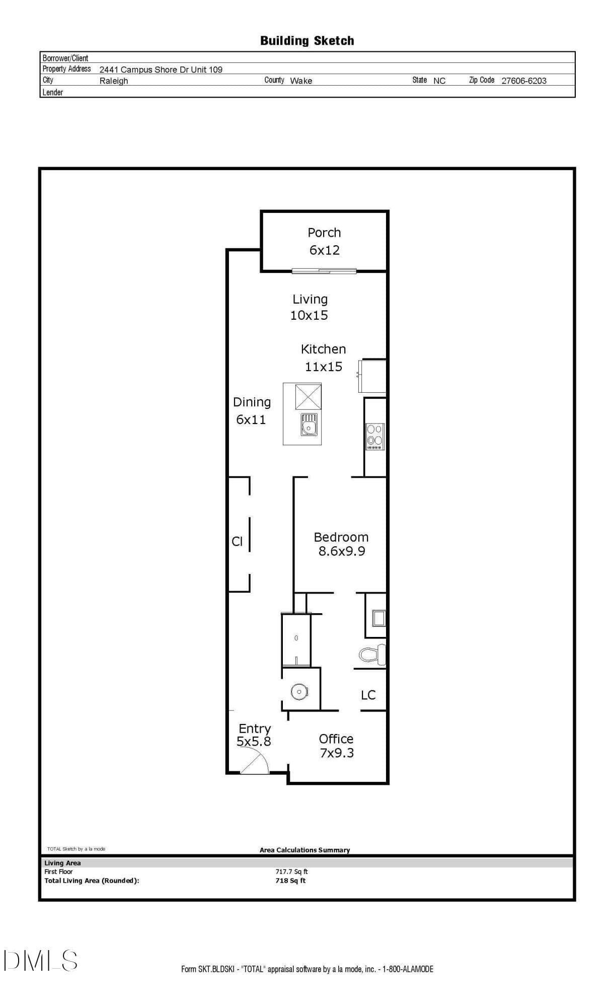 2441 Campus Shore Drive Unit 109 Sketch - 2441 Campus Shore Drive 109, Raleigh, NC 27606, Raleigh
