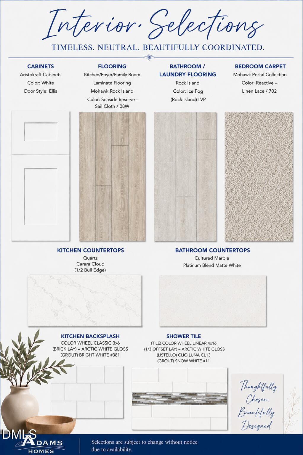 CD 033 Interior Color Selection - 39 Deep Blue Trail, Middlesex, NC 27557