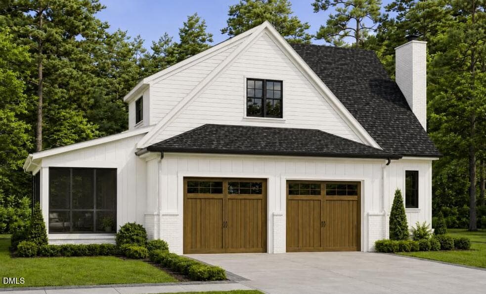 render_left_garage_white - 425 Warren Avenue, Cary, NC 27511