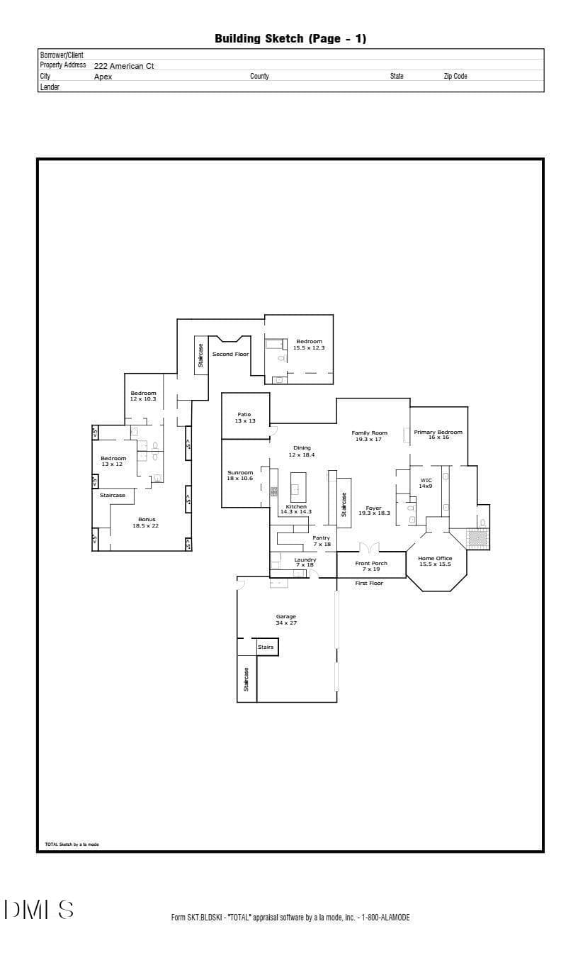 Floorplan-1 - 222 American Court, Apex, NC 27523