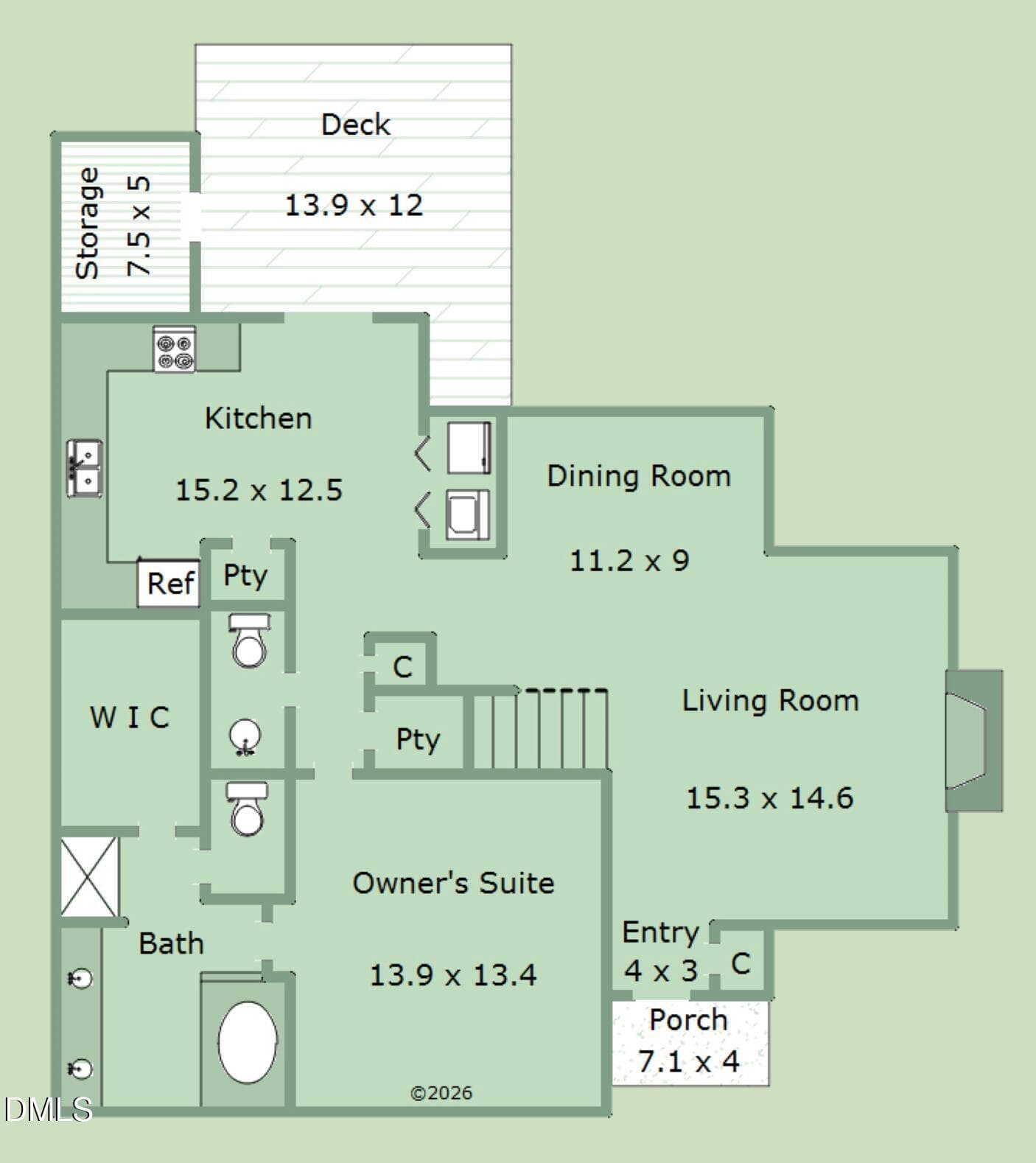 Floorplan-1st-816 White Daisies Court (C - 816 White Daisies Court, Raleigh, NC 27610, Raleigh