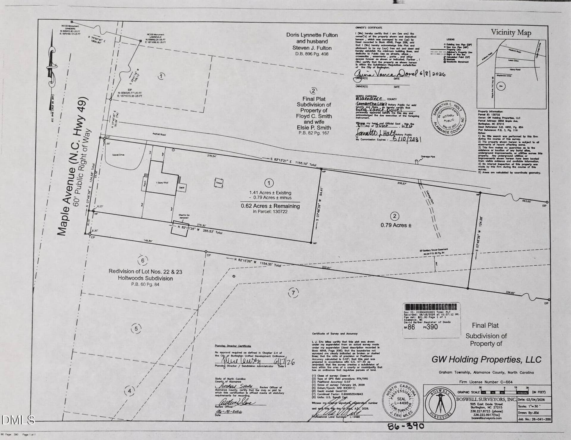 Survey - 00 Maple Avenue, Burlington, NC 27215